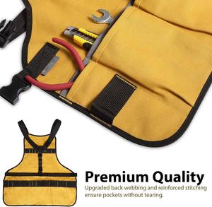 Tablier d'outil de travail pour hommes et femmes longueur de torse avec 21 poches à outils tablier en toile Durable amateurs de bricolage - Product Image 3