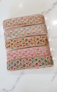 Ruban brodé sur mesure avec fleurs multicolores, idéal pour la revente par les stylistes de garnitures et idéal pour les fabricants d'arc - Product Image 5