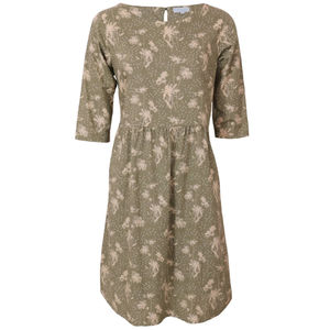 Robe Briar 100% coton, style bohème, imprimé floral en cascade, longueur genoux, lavable, pour l'été, le printemps et l'automne - Product Image 3