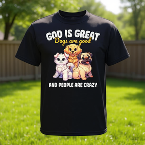 T-shirt graphique 'God Is Great Dogs Are Good' de Faithful Paws Apparel, taille petite, pour les amoureux des chiens, pour les promotions - Product Image 2