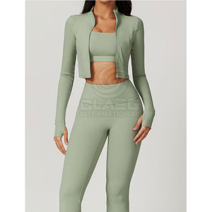 Vente en gros de vêtements de fitness 3 pièces pour femmes, ensemble de yoga, leggings d'entraînement, soutiens-gorge de sport, ensemble de vêtements de fitness - Product Image 3