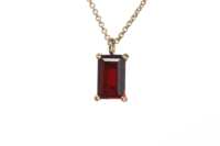 Collier chaîne à maillons pour femme en gros, plaqué or 18 carats, argent sterling 925, pendentifs en grenat naturel