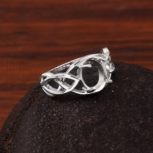 925 argent Sterling 8x10mm ovale Semi Mount Ring quatre broches bague vierge bijoux de fiançailles réglage bague vierge sans pierre principale - Product Image 5