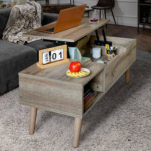 Table basse relevable avec mécanisme de levage réglable, espace de rangement caché et surface stable pour le salon - Product Image 5