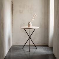 Table d'appoint ronde en fer et marbre, table d'appoint rustique en fer forgé, table d'appoint vintage en métal, table d'appoint de canapé style ferme et campagne française