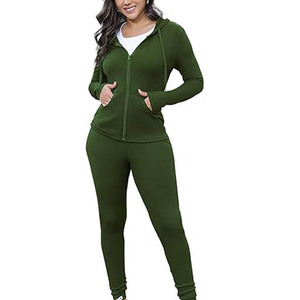 Vente chaude femmes survêtement Slim Fit meilleure qualité femmes survêtement nouveau femmes noir survêtement, veste à capuche et pantalon ensemble - Product Image 5