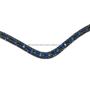 Ustomized-cadena con cristales brillantes en forma de onda profunda, banda negra de cuero Premium para cejas de caballo a precio barato, 3 filas - Product Image 1