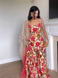 Último Modelo de Salwar Indio Bollywood para Mujer, Blanco, con Estampado Digital, de Seda Chinon Pura, Corte Regular, Secado Rápido, para Todas las Temporadas, Ideal para Fiestas y Bodas - Product Image 4