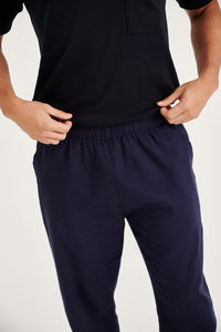 Pantalons décontractés Slim Fit de haute qualité pour hommes Taille personnalisée Leggings taille haute de couleur unie Tissu en coton et lin Vente exclusive - Product Image 2