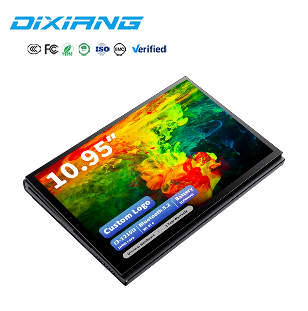 DIXIANG 2 in 1 Tablet Laptop 10.95 Inch Touch Screen Intel I3 1215U 16GB 360 Rotating Yoga 512GB SSD Notebook with Windows 11