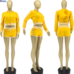 Ensemble de shorts de sport en coton de haute qualité, logo personnalisé, streetwear pour femmes, ensemble assorti en 2 pièces, coupe courte - Product Image 5