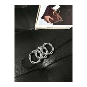 Ceinture pour femme avec boucle intégrée pour pantalons, vestes, robes et chemises - Noir-Argent - Product Image 2
