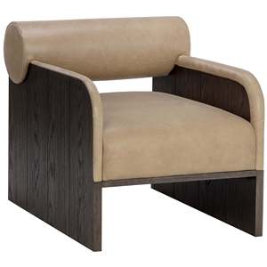Sillones Individuales Modernos de Cuero de Grano Completo con Estructura de Madera Maciza Ergonómicos para Hoteles y Comedores - Product Image 3
