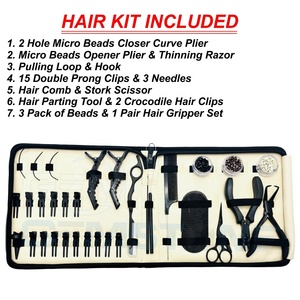 Custom Logo Professional Hair Extension Tool <b>Kit</b> Set with Plier Loop Tool <b>Beads</b> Clips & Accessories – Complete Salon Hair Ext - Product Image 2