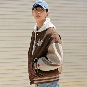 2025 veste universitaire pour hommes avec manches en cuir décontracté High Street Style lycée Letterman Baseball Bomber pour l'hiver - Product Image 5