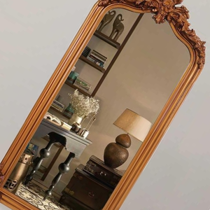 Antique French Wall Wooden Mirror Extra Large Decorative <b>Arched</b> Gold Wooden <b>Frame</b> Standing Full Length Large Size Floor Mirror - Product Image 5