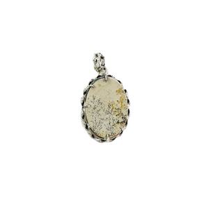 925 Sterling Silver Handmade Fine Pendants <b>Charms</b> Unisex Elegant Yellow 8.3GM Trendy Natural <b>Picture</b> Jasper Oval Gemstones Bezel - Product Image 1