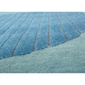 Alfombra de Lana y Viscosa Azul Tejida a Mano con Diseño Abstracto para Hogar, Dormitorio, Sala de Estar, Pasillo, Entrada, Tamaño Rectangular 9x12 - Tnq-3230 - Product Image 3