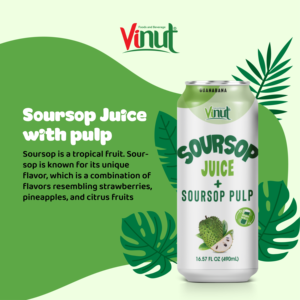 Jugo de Guanábana OEM/ODM 16,57 FLOZ con jugo de fruta de pulpa en botella listo para enviar muestra gratis de fábrica de Vietnam - Product Image 2