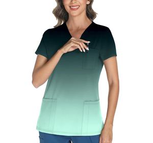 Hauts de travail imprimés en coton tissé doux, respirant et extensible pour femmes, détectables par machine, lavables et faciles à nettoyer - Product Image 6