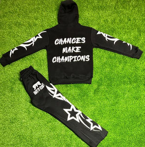 ชุดวอร์มเทรนด์ปี 2025 พิมพ์ลายโลโก้ตามสั่ง สำหรับผู้ชาย ผ้าฟลีซคอตตอน 100% ซักฟอกแบบ Acid Wash พร้อมลายพิมพ์แบบ Heat-Transfer - Product Image 1