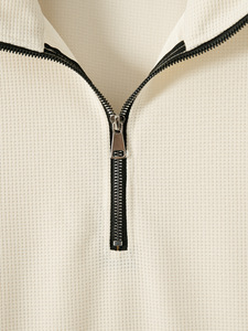 <b>Men</b> Women Solid Winter Quarter <b>Zip</b> High Quality Quick Dry Breathable <b>Sweatshirt</b> Custom Embroidery Logo OEM Service for Bulk Sale - Product Image 5