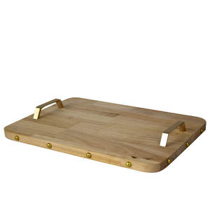 Metal Handle Wooden Design Food Serving <b>Tray</b> Best for <b>Drink</b> Serving Indoor Decor Kitchenware Design Serving <b>Tray</b> - Product Image 1