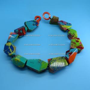 Cuentas de colores bohemias hechas a mano, collares redondos con cuentas de mijo, separadores, dijes, collar de piedra, joyería - Product Image 3