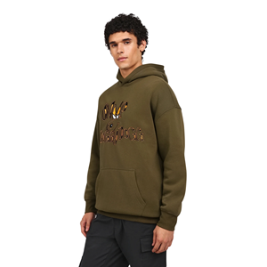 OEM Design de logo personnalisé Sweats à capuche pour hommes coupe normale 100% coton polaire vert olive Impression graphique personnalisée hiver BD - Product Image 3