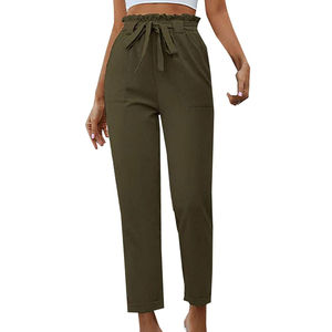 Pantalon femme slim fit personnalisé, vente chaude, design uni, coton polyester élastique, avec logo personnalisé, pantalon femme d'extérieur - Product Image 1