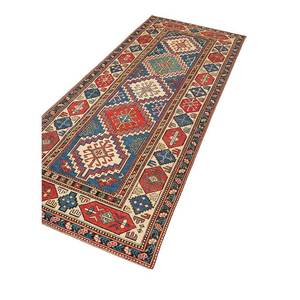 พรมขนสัตว์ถักมือสีน้ำเงินลายเรขาคณิต รุ่น PAEM-221 สำหรับใช้ในบ้าน คอลเลคชั่นพรมจาอีปุร์ สหรัฐอเมริกา - Product Image 2