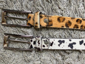 Cinturón de piel con hebilla duradera, Cinturón de piel con estampado Animal hecho a mano - Product Image 5