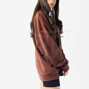 Sweat-shirt à col rond surdimensionné pour femmes hiver décontracté respirant séchage rapide 100% coton Streetwear bas prix 2025 nouvelle mode - Product Image 5