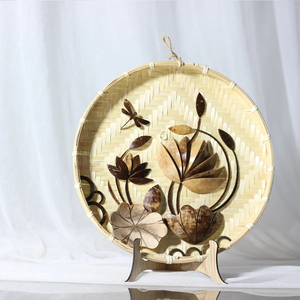 Viet Fargimex Incrustation de coquilles de noix de coco artisanale sur tamis en bambou Tentures murales personnalisées Commandes en gros disponibles - Product Image 3