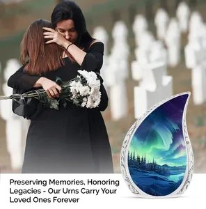 Urna Funeraria Estilo Americano Northern Lights con Acabado de Alto Brillo, Capacidad de 200 Pulgadas Cúbicas para Cenizas Humanas Cremadas - Product Image 3