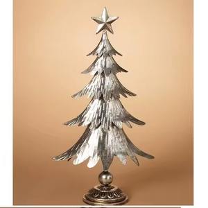 Sapin de Noël vintage en métal haut avec étoile pour la décoration de table de Noël, décoration de table pour les fêtes - Product Image 2