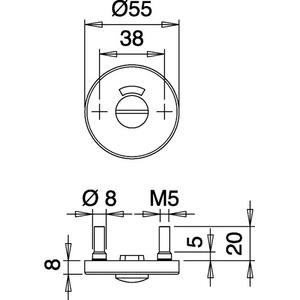 57 Stainless Steel Keyhole Escutcheon Pair F00 8mm Thick Round WC EDI Blinds <b>Shades</b> & Shutters - Product Image 4