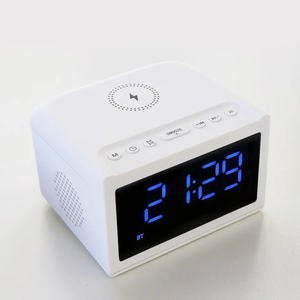 2023 chevet LED réveil numérique haut-parleur 10W chargeur sans fil Table de sommeil Bt haut-parleur avec TF Aux FM USB Snooze lumière - Product Image 5