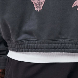 เสื้อมีซิปด้านหน้ามีฮู้ดโอเวอร์ไซส์ผ้าโพลีเอสเตอร์20% ผ้าฝ้าย80% มีกระเป๋าด้านหน้าตกไหล่มีกระดุมข้อมือสีดำพองสำหรับฤดูหนาว - Product Image 6