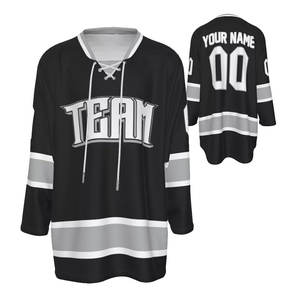 Jersey de Hockey Personalizado en Negro, Gris y Plateado, Estilo Único, Transpirable, Tejido Ecológico de Poliéster/Algodón, el Mejor - Product Image 5
