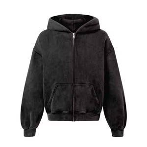 Pull à capuche pour hommes 100% coton à manches longues doublé polaire Logo personnalisé coupe confortable Style Streetwear OEM ODM - Product Image 1