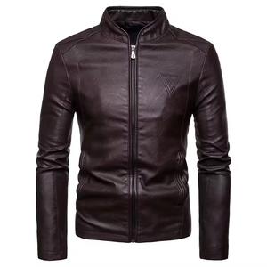 Veste décontractée pour homme automne-hiver, col montant américain, nouvelle mode, style streetwear, cuir véritable, imperméable, respirante - Product Image 2