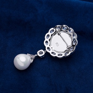 Broche pendentif en perle de diamant cultivé Leb pour femmes personnalisées accessoires de mariage de luxe Collection de bijoux en argent 925 pour les fêtes - Product Image 5