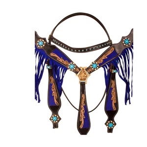 Cabezal occidental con hebilla de latón SS con logotipo personalizado tejido de cesta cuello de pecho de caballo occidental a precio mayorista - Product Image 2