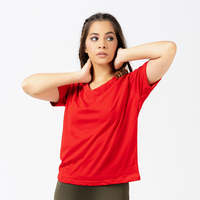 Damen Bequemes Dehnbares Sportliches Seide/Baumwolle/Bambusfaser Slim Fit Atmungsaktives O-Ausschnitt Kurzarm T-Shirt Individuelles T-Shirt