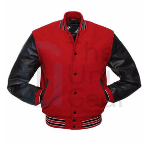 แจ็คเก็ตเบสบอลเลตเทอร์แมนชุดกีฬาฤดูหนาวของผู้ชายเสื้อแจ็คเก็ตมีคอตั้งโลโก้ด้านหน้า - Product Image 4