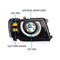 Nouvel ensemble de phares LED complets Patrol Y61 2005-2022 avec Angel Eyes DRL, projecteur 6000K 6000 Lumens, remplacement amélioré