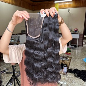 Conjunto de mechones de pelo crudo vietnamita ondulado sedoso, pelo de onda natural de grado Remy, entrega rápida con proveedor de confianza DHL FedEx - Product Image 3