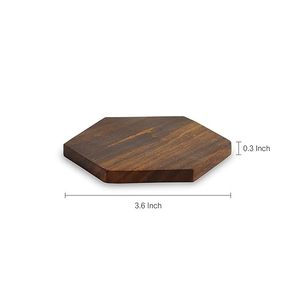 Posavasos de madera quemada de alta compra Posavasos de madera natural Posavasos de madera de nogal para el hogar Tapetes y almohadillas para mesa de cocina - Product Image 2