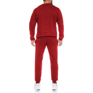 Ensemble de survêtements ras du cou athlétiques de couleur unie pour hommes pulls écologiques pantalons de survêtement jogger pour l'hiver - Product Image 2